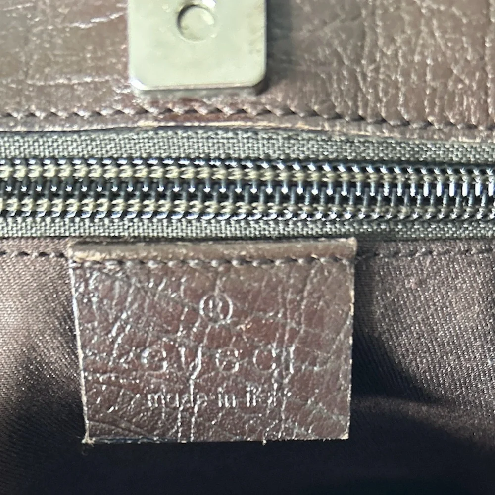 Gucci GG Supreme Canvas Tote Brown Monogram Shoulder Bag Top Handles - Picture 6 of 8